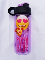 Cool Gear 16 Fl Oz Bpa Free Water Bottle With Fun Phrase Emoji Pizza Is Life