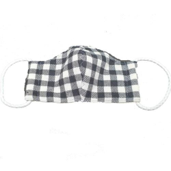 4AKID Adults Reusable Fabric 3-LAYER Non-medical Mask - Large Size - Black & White Check