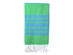 Herringbone Turkish Towel Green & Blue