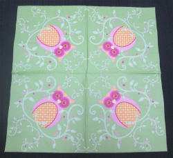 The Velvet Attic - Beautiful Imported Paper Napkin Serviette - Pink & Yellow Owl