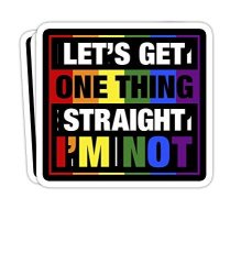 Goldbabytee Let's Get One Thing Straight I'm Not Gay Pride Lgbt Rainbow- 4X3 Vinyl Stickers Laptop Decal Water Bottle Sticker Set Of 3