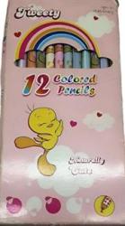 12 Long Colour Pencils- High Quality Wooden Shafts And Strong Multi-colour Leads Pre-sharpened Ready To Use Right Away Will Not Break Easily Retail