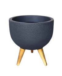 Rustic Round Japi Planter With Stand JVRD33