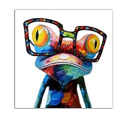 Bjlongyi Moden Art Painting On Wall Abstract Colorful Frog Style Frameless Painting Home Decor