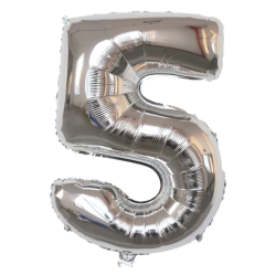Silver Number 5 Helium Balloon 106CM