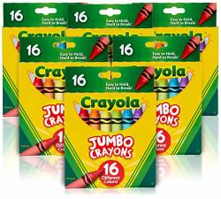 Crayola Jumbo Crayons 6 Sets Of 16 Large Crayons Amazon Exclusive