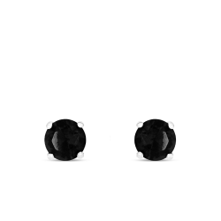Sterling Silver & Black Cubic Zirconia Stud Earrings