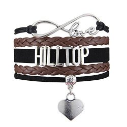 Total Creations Llc Hilltop Infinity Love Walking Dead Brown And Black Bracelet With Dangling Heart Charm