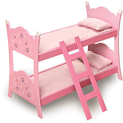 Badger Basket Blossoms & Butterflies Doll Bunk Bed With Ladder