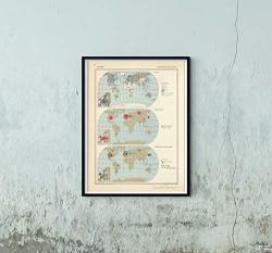 Map|world Atlas Industry Continued . Pergamon World Atlas. Pergamon Press Ltd. & P.w.n. Poland 1967. Sluzba Topograficzna W.p. Pergamon World Atlas. 1967|HISTORIC Antique Vintage Reprint|size: