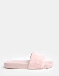 Calvin Klein Pink Fur Slides - UK7 Pink