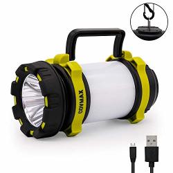 Covmax LED Rechargeable Camping Lantern 600 Lumens Ultra Bright 4 Light Modes 3000MAH Power Bank IPX4 Waterproof - Perfect Camping Lantern For Hiking Camping