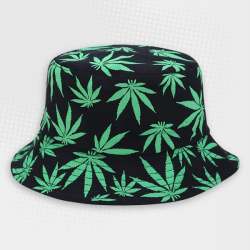 Classic Black Cannabis Bucket Hat