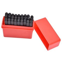 Homyl 4MM 5MM 8MM Steel Punch Alphabet Letter Stamp Tool Metal Leather Craft A -z With& 27-PIECE Set - Black 4MM