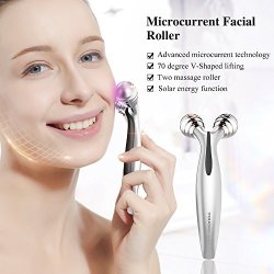 TouchBeauty 3D Face Roller Massager Advanced Microcurrent Technology V-shape Facial Body Massager For Body Skin Face Slimming Lifting Tightening TB-1682