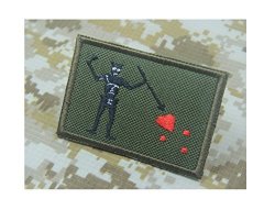 Navy Seal Team 3 Blackbeard Pirate Flag Edward Teach Battlefield 4 Green Canvas Fabric Morale Patch Hook Backing