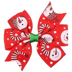 CHRISTMAS Kehehn Kids Girls Ornaments Bowknot Hairpin Headdress Bows Ribbon Clips D