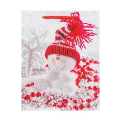 Gift Bag With Glitter Christmas Small Red