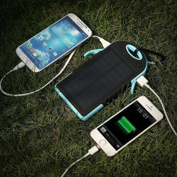 5000mah Portable Waterproof Solar Charger Dual Usb External Battery Power Bank