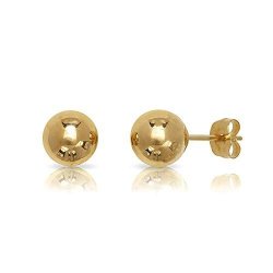 14 Karat Yellow Gold Ball Earrings 4 Mm