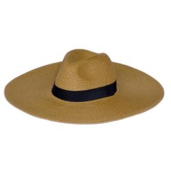 Wide Brim Fedora Style Hat - Ivory
