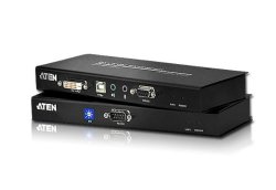 Aten - USB Dvi Dual Link Console Extender With Audio serial Support Up To 200 Ft. - Taa Compliant Audio Cat 5 Kvm Extender w Us eu