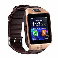 DZ09 Smart Watch Smartwatch Bluetooth Sweatproof Phone With Camera Tf sim Card Slot For Android And Iphone Smartphones For Kids Girls Boys Men Women Golden
