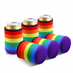 TAGVO Can Sleeves, Can Coolers Insulated Beer Durable, Beverage Insulators  Covers Easy-On Can Cooler Set of 6- Assorted Colour, Neoprene with Stitched