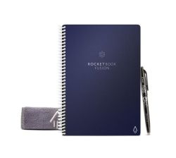 Rocketbook Fusion Digital Reusable Notebook - Dark Blue -A5 Size Eco-friendly Notebook- Planner Task List Calendar And More Includes 1 Pen And Microfibre Cloth