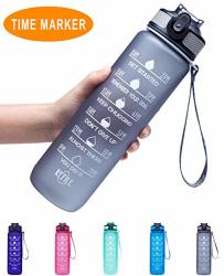Venture Pal 32OZ Leakproof Tritran Bpa Free Water Bottle With Motivational Time Marker & Straw To Ensure You Drink Enough Water Throughout The Day
