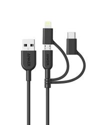 ANKER Powerline II 3-IN-1 Cable Lightning type C micro USB Cable For Iphone Ipad Huawei Htc LG Samsung Galaxy Son