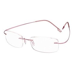 MEMORY Beison Titanium Stainless Steel Rimless Flexible Reading Glasses Pink 1.0