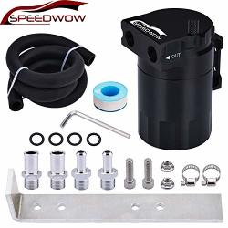 Deals on Speedwow Aluminum Oil Catch Can Tank Micron Bronze Baffled Filter  With Hose Kit Universal Black, Compare Prices & Shop Online