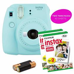 Fujifilm- Instax MINI 9 Instant Camera Product Bundles Film Pack Options Renewed MINI 9 + 2 Film Packs Ice Blue