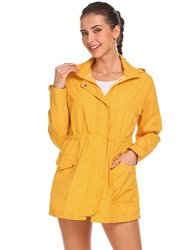 Beyove Women's Waterproof Zip Up Hooded Lightweight Windbreaker Outdoor Anorak Jacket Raincoat