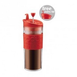Bodum Travel Press With Extra Lid 0.45l Red