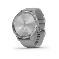 Garmin Vivomove 3 Smart Watch Powder Gray Silicone with Silver Hardware