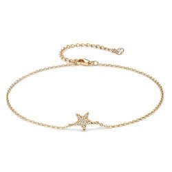 Loyata Lucky Star Ankle Bracelet 14K Gold Plated Link Chain Anklet Charm Delicate Star Fish Dolphin Foot Jewelry Boho Ankle Bracelets For Women Star