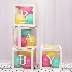 Yoleshy Baby Shower Decorations Foldable Baby Balloon Box Set With Sticky Letter For Gender Reveal Baby First Birthday Party All Themed Parties