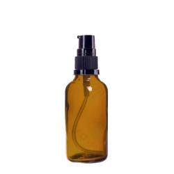 50ML Amber Glass Aromatherapy Bottle With Serum Pump - Black 18 410