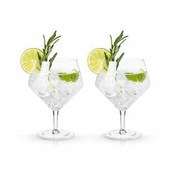 Viski 9418 Raye Cocktail Glasses Gin & Tonic Cups Clear Set Of 2