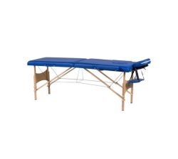 Premium Portable Massage Table Bed 2 Section Wooden - Blue