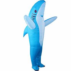 Inflatable Huayuarts Costume Blow Up Costume Blue Shark Game Fancy Dress Halloween Jumpsuit Cosplay Outfit Gift Adult