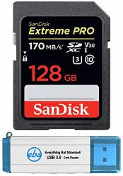 Sandisk 128GB Sdxc Sd Extreme Pro Memory Card Bundle Works With Nikon D3500 D7500 D5600 Digital Dslr Camera 4K V30 U3 SDSDXXY-128G-GN4IN Plus 1