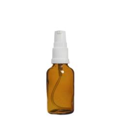 20ML Amber Glass Aromatherapy Bottle With Serum Pump - White 18 410