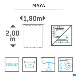 Maya Shower Curtain White Lurex W180CMXH200CM