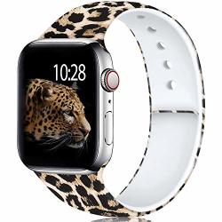 Laffav Compatible With Apple Watch Band 40MM 38MM 44MM 42MM For Women Men Elegant Pattern Printed Soft Silicone Sport Band Strap For Iwatch Series