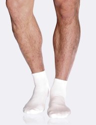 Boody Mens Sport Ankle Socks Size 6-11 - White