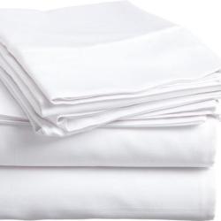180 Thread Count Poly Percale Fitted Sheets Extra Length Extra Depth - Double Extra Length Extra Depth White