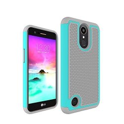 ARSUE LG LV5 Case LG K10 2017 Case Hard Impact Drop Protection Shock Absorption Hybrid Dual Layer Armor Defender Protective Case Cover For LG